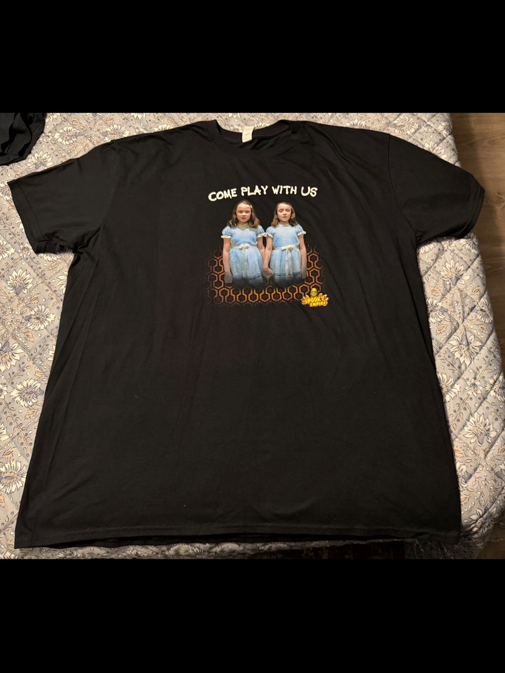Spooky Empire Horror Come Play With Us Black Graphic Tee